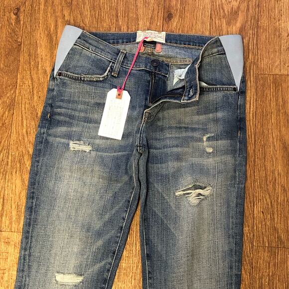 Current / Elliott Hatch Maternity Boyfriend Destroy Distressed Jeans Size 25 - Picture 5 of 15